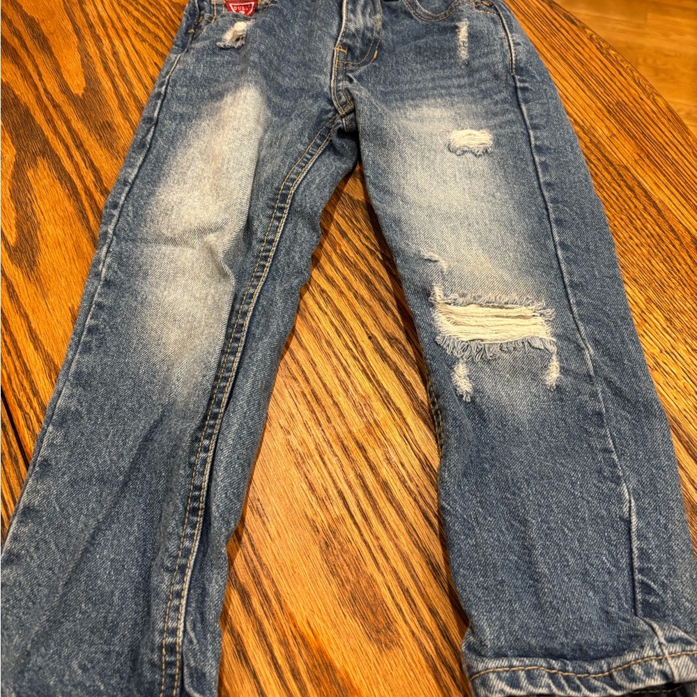 Guess Blue Straight Fit Distressed Jeans